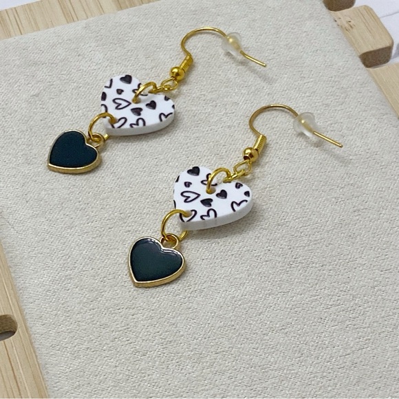 Valentine Heart Earrings, Heart Dangle Earrings, Hand Crafted Gifts For Her - Picture 3 of 5